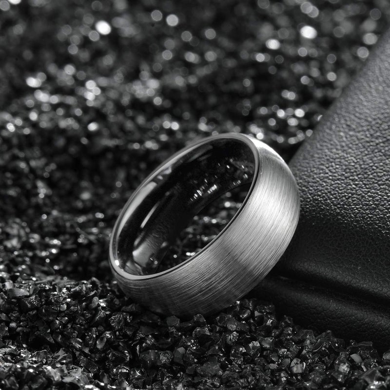 TRUMIUM 8mm Men's Rings Tungsten Carbide Black Rings for Men Women Classic Wedding Bands Engagement Promise Comfort Fit Size 9 - Image 3